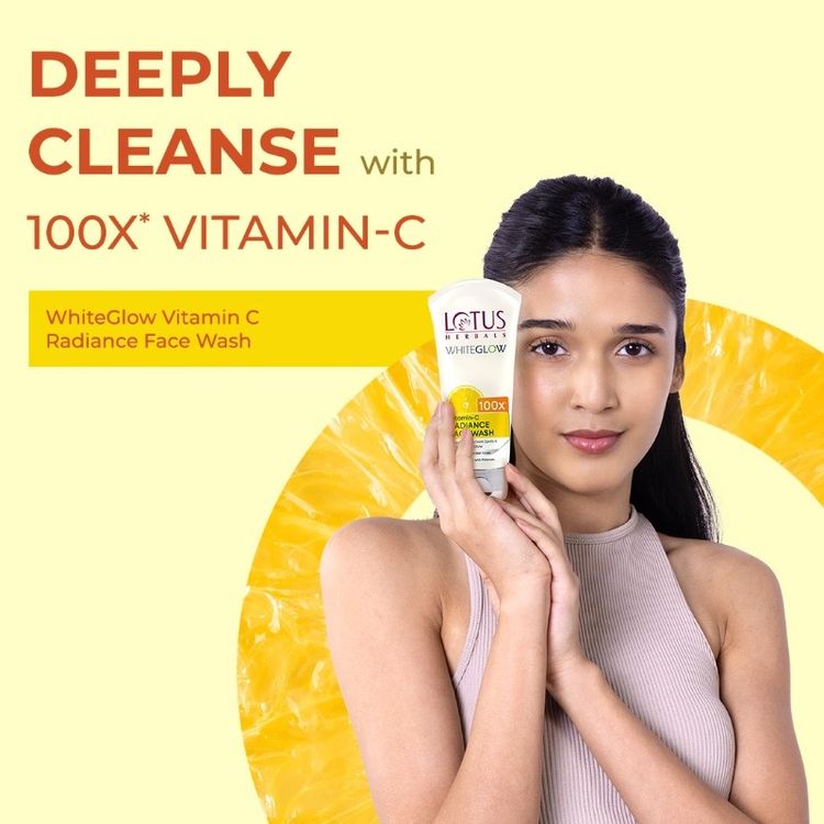 Lotus Herbals Whiteglow Vitamin C Radiance Face Wash Reduce Dark Spots & Dull Skin, All Skin Types (100 g)