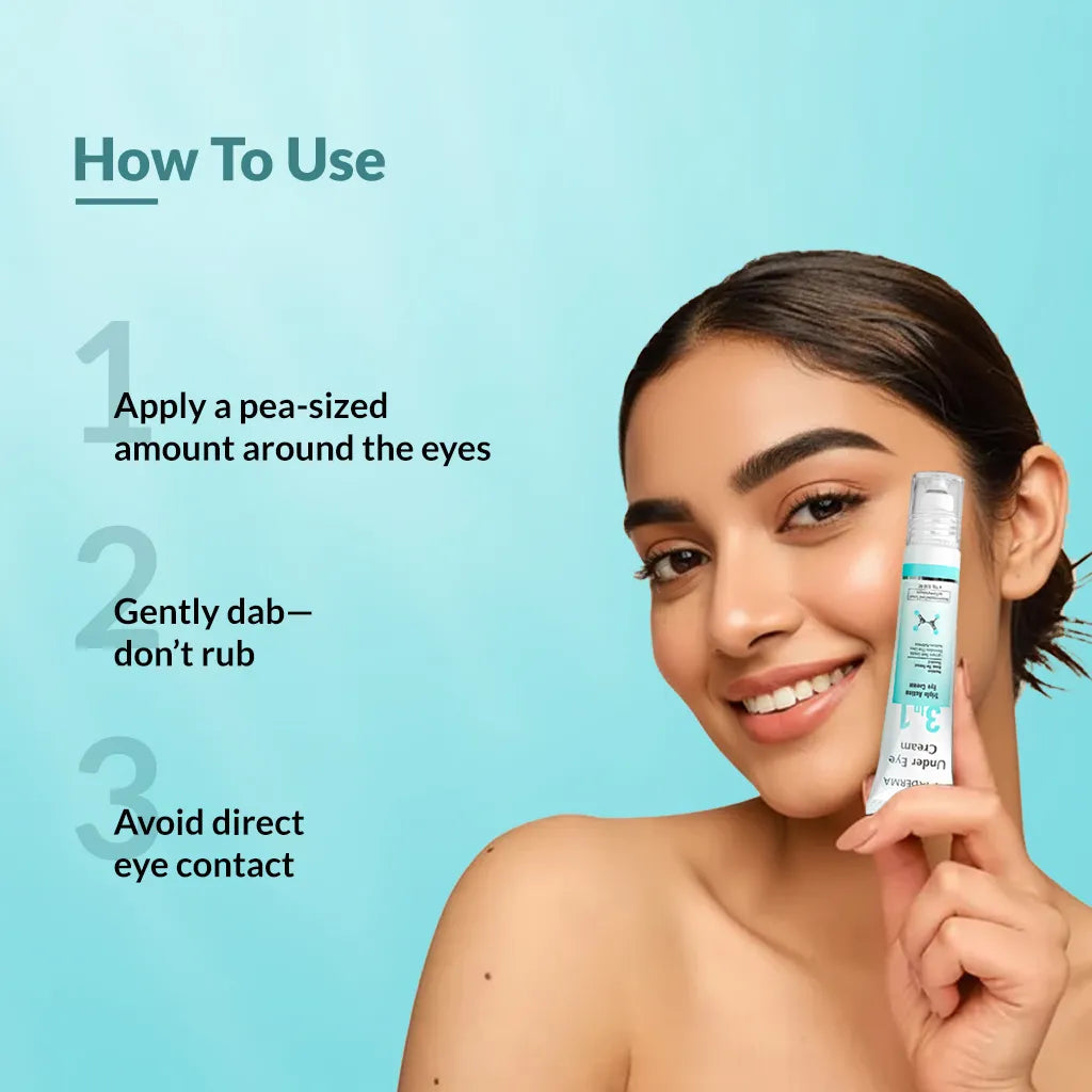 Fixderma Under Eye Roll On Cream | Triple Action Eye Cream for dark circle, puffiness & fine lines