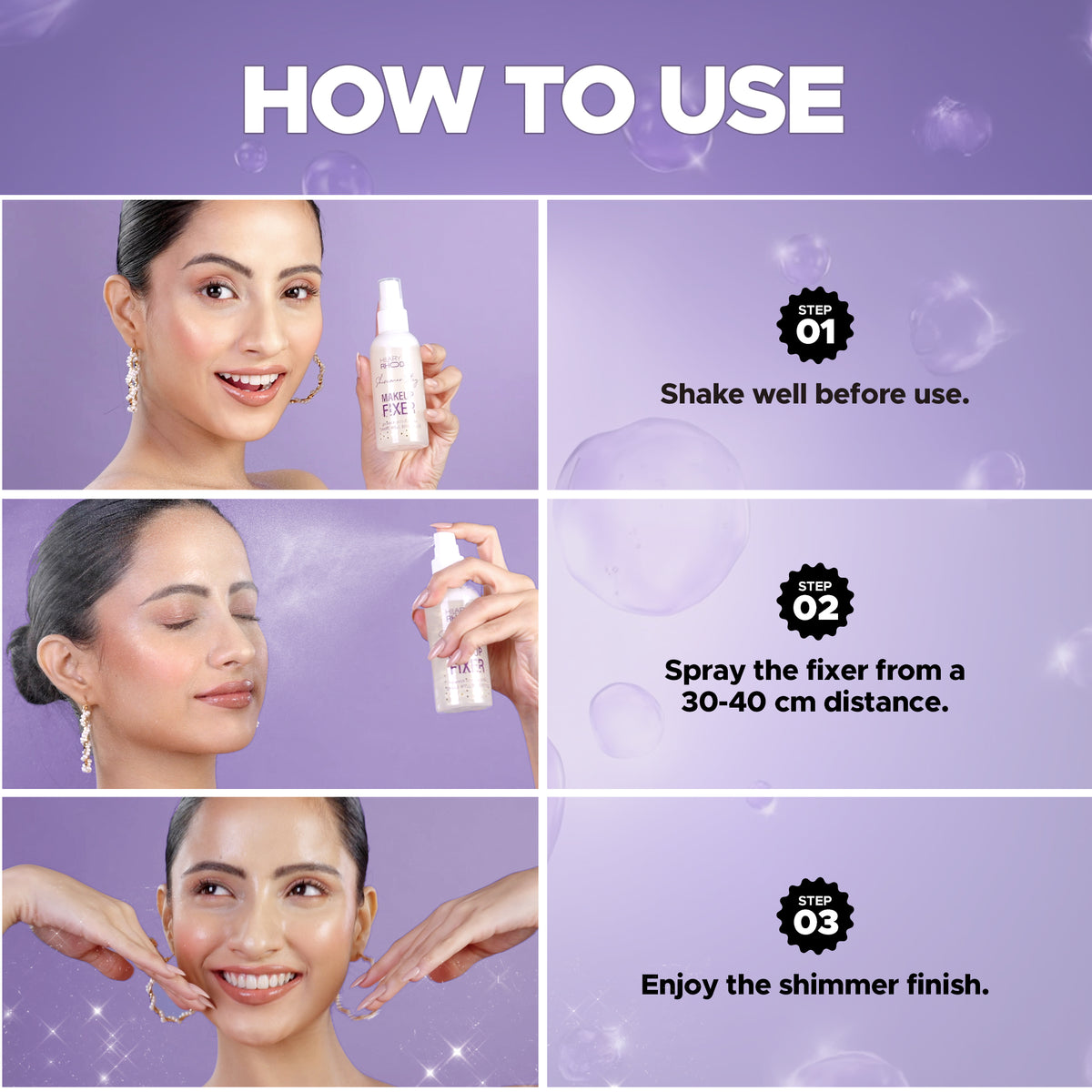 Hilary Rhoda Shimmer Stay Makeup Fixer | Silver