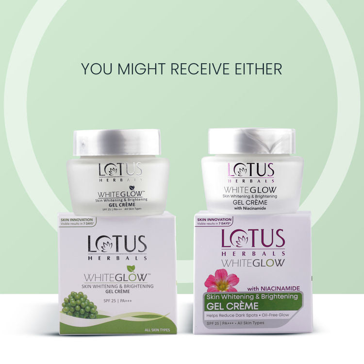 Lotus Herbals WhiteGlow Skin Whitening & Brightening Gel Cream|With Niacinamide|All Skin Types (35g)