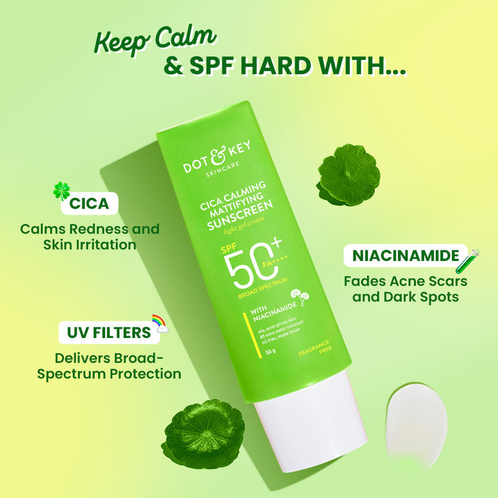 Dot & Key Cica + Niacinamide Matte Sunscreen SPF 50+ PA++++(50g)