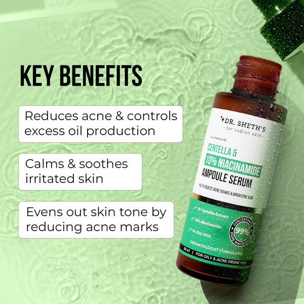 Dr. Sheth's Centella & 10% Niacinamide Ampoule Serum - 30ml