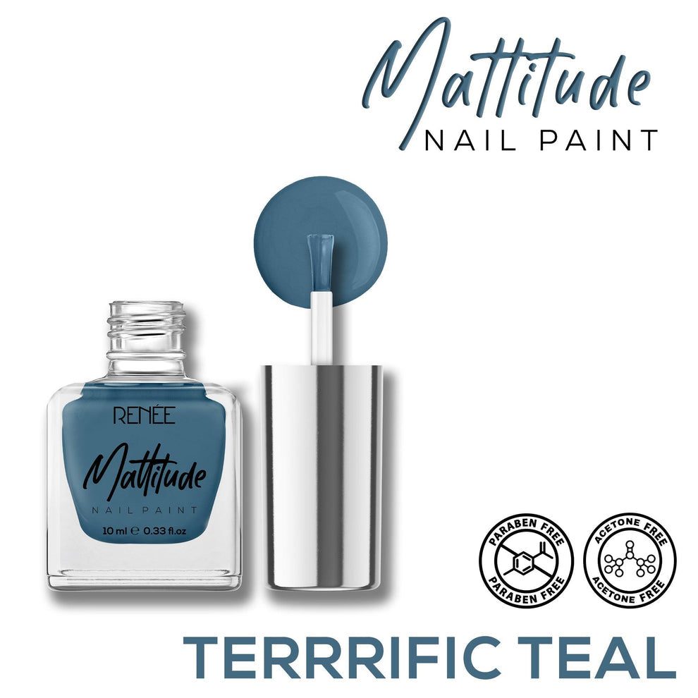 RENEE Mattitude Nail Paint 10ml (13 Terrific Teal)