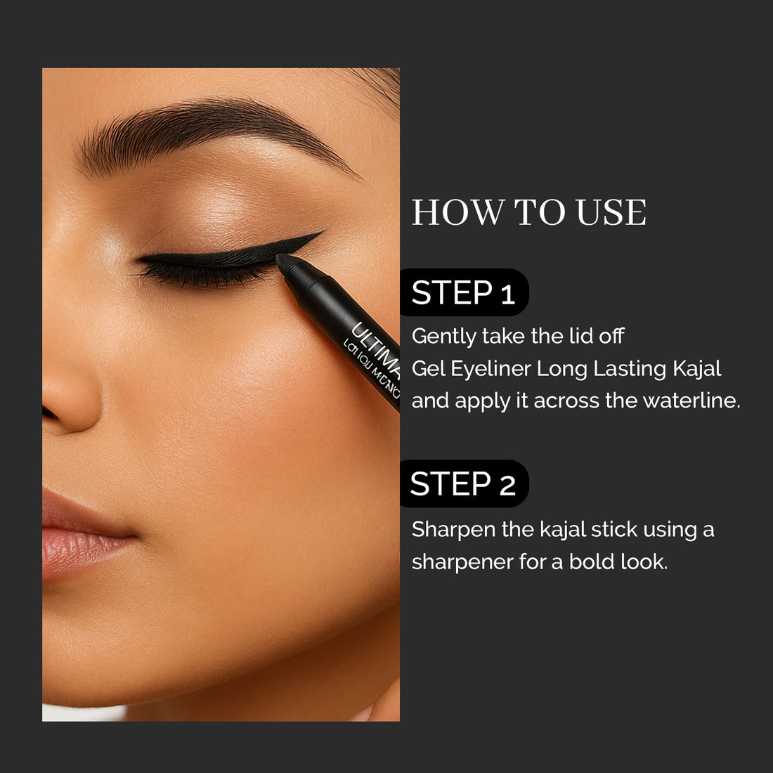Glam21 Ultimate Gel Eyeliner Kajal  (01Black)