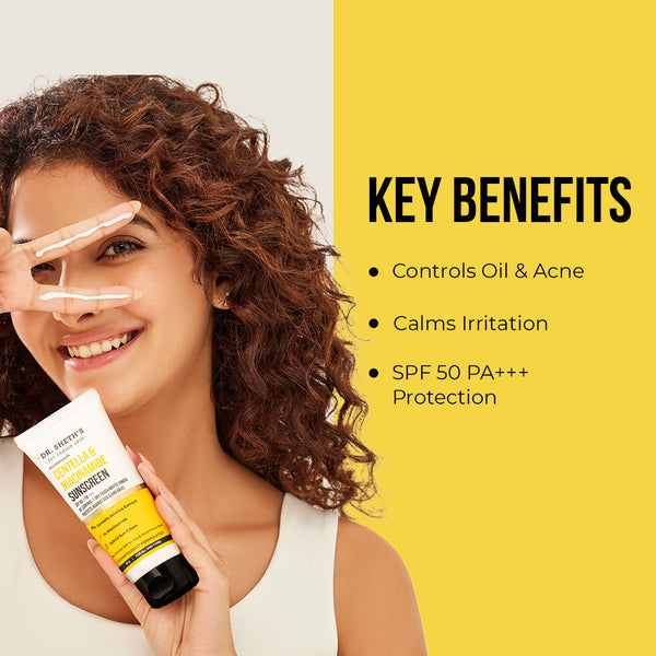 Dr. Sheth's Centella & Niacinamide Oil & Acne Control Sunscreen - 50g
