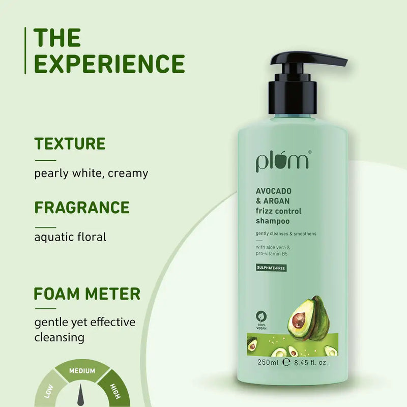 Plum Avocado & Argan Frizz Control Shampoo (250ml)