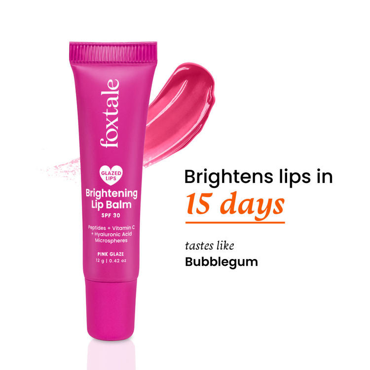 Foxtale Brightening Lip Balm With Peptides, Vitamin C & Hyaluronic Acid Bubblegum Pink Glaze
(12g)