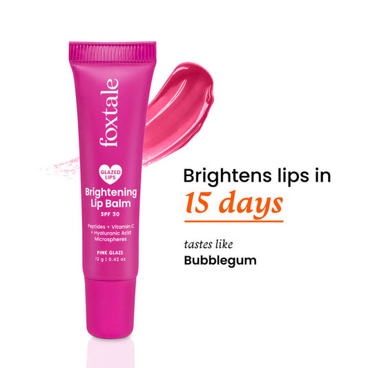 Foxtale Brightening Lip Balm With Peptides, Vitamin C & Hyaluronic Acid Bubblegum Pink Glaze
(12g)