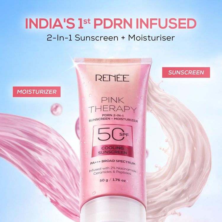 RENEE Pink Therapy PDRN 2-In-1 Sunscreen + Moisturizer In-Vivo Tested SPF 50 PA+++
(50g)