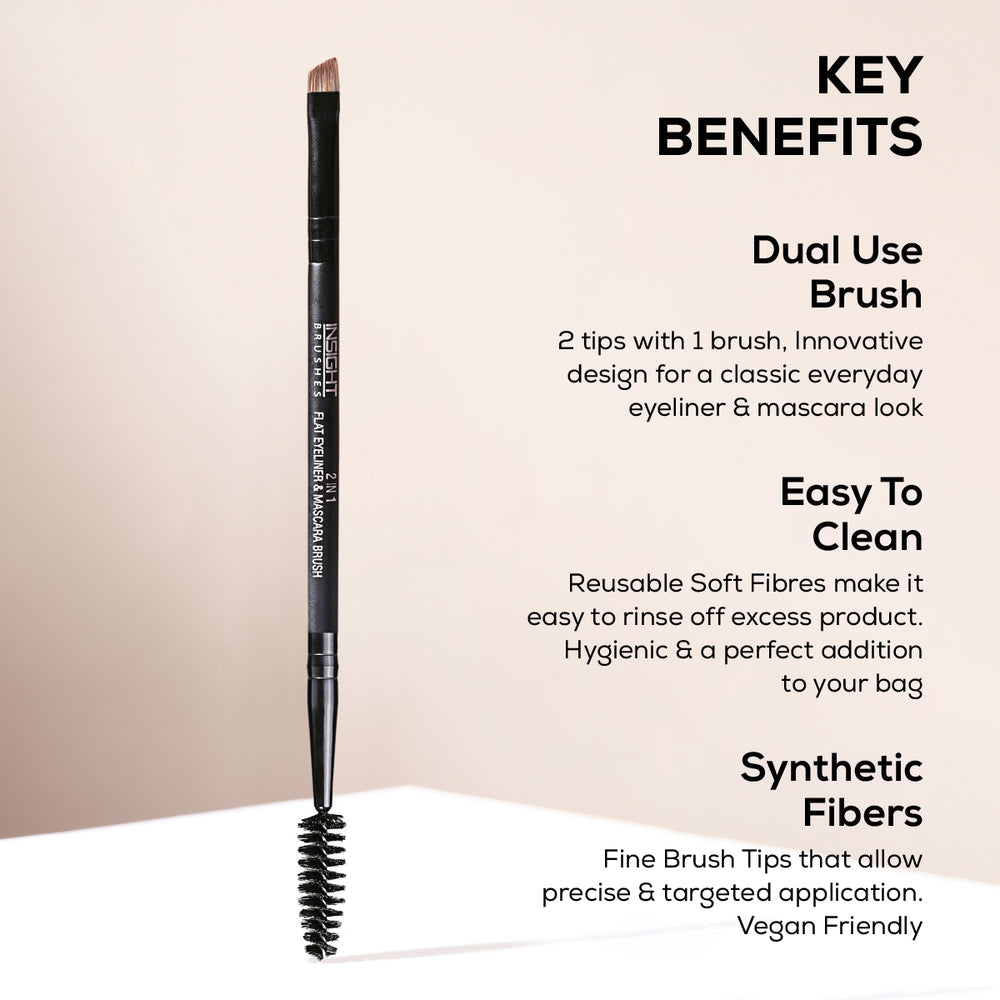 Insight professional Flat Eyeliner & Mascara Brush (2IN1)