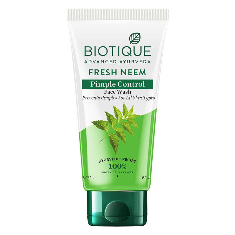 Biotique Fresh Neem Pimple Control Face Wash For All Skin Types (150ml)