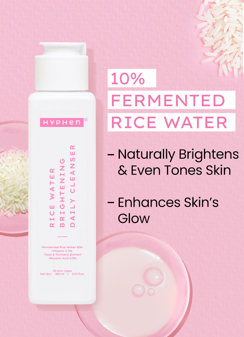 Hyphen 10% fermented rice water cleanser - 1% vit c & 0.5% glycolic acid (200ml)