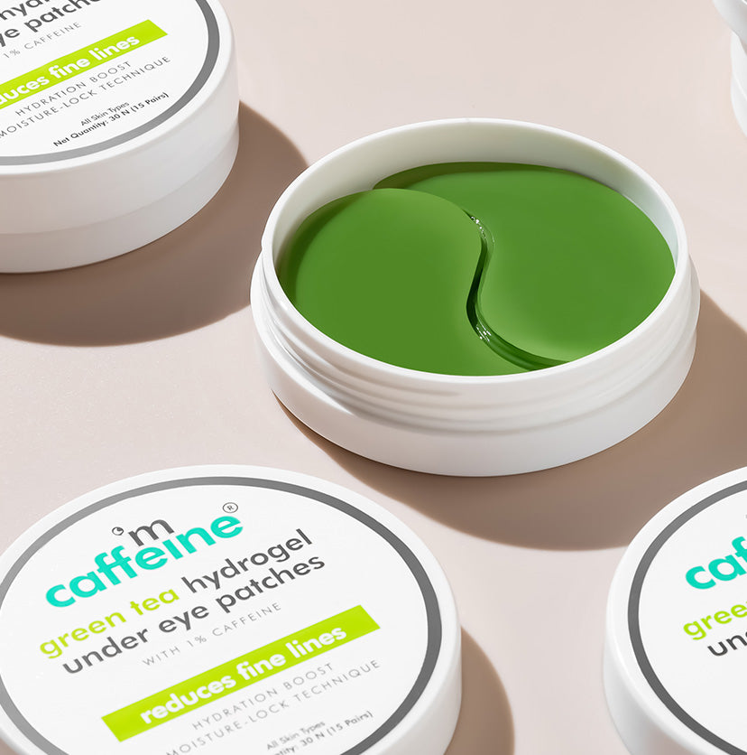 Mcaffeine Green Tea Hydrogel Under Eye Patches with 1% Caffeine (15 Pairs)