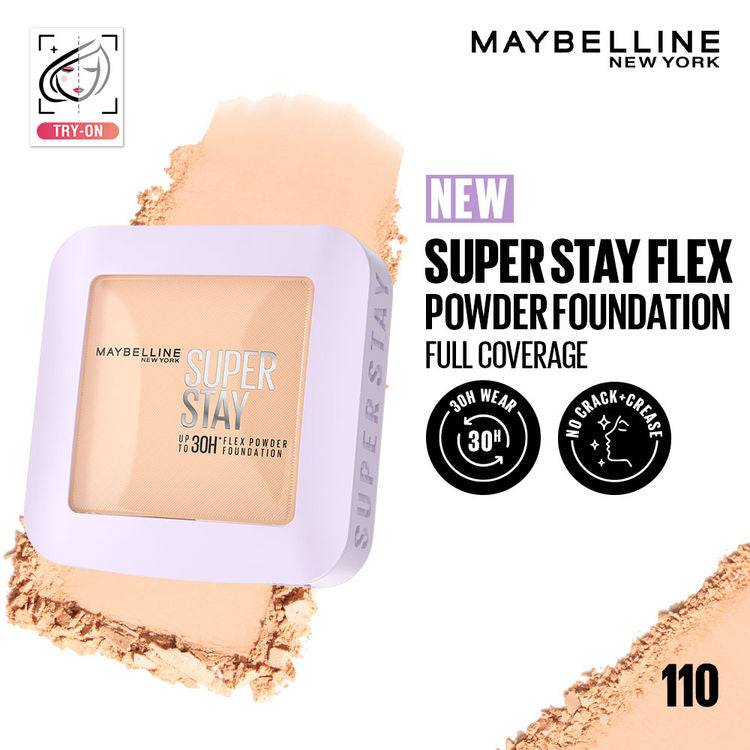 Maybelline Super Stay Flex Powder Foundation Compact-30H Full Cover (110)