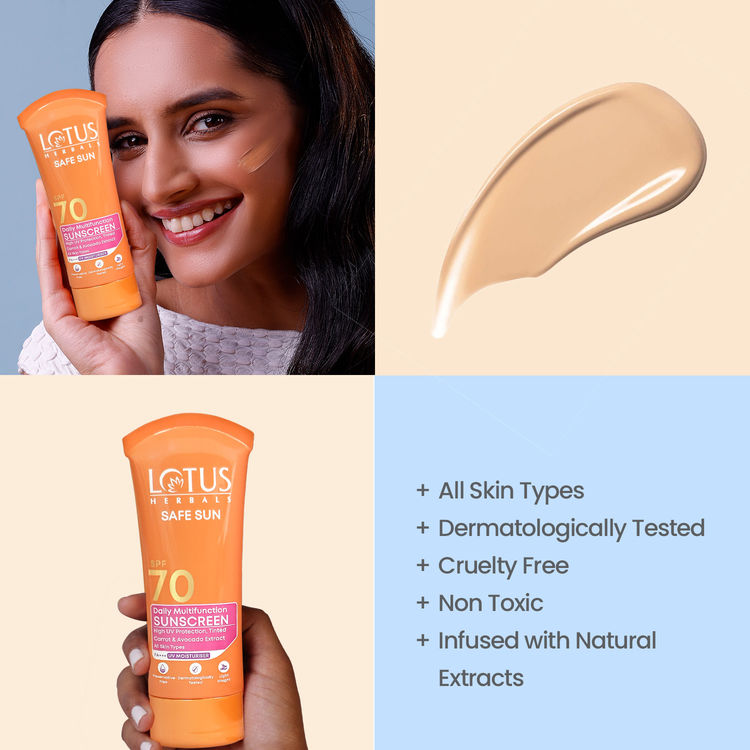 Lotus Herbals Safe Sun Daily Multi-Function Sunscreen SPF 70 PA+++ (60gm)