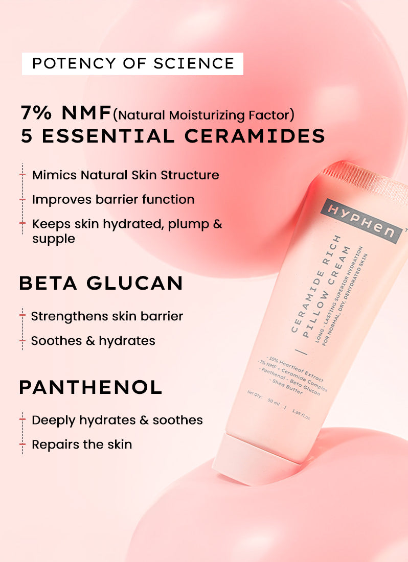 Hyphen 7% ceramides-nmf face moisturizer rich pillow cream - 50 ml