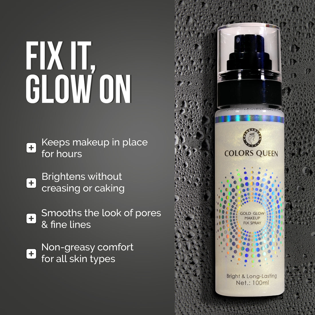 Colors Queen Gold Glow Makeup Fixer Spray 02 Magic Pink