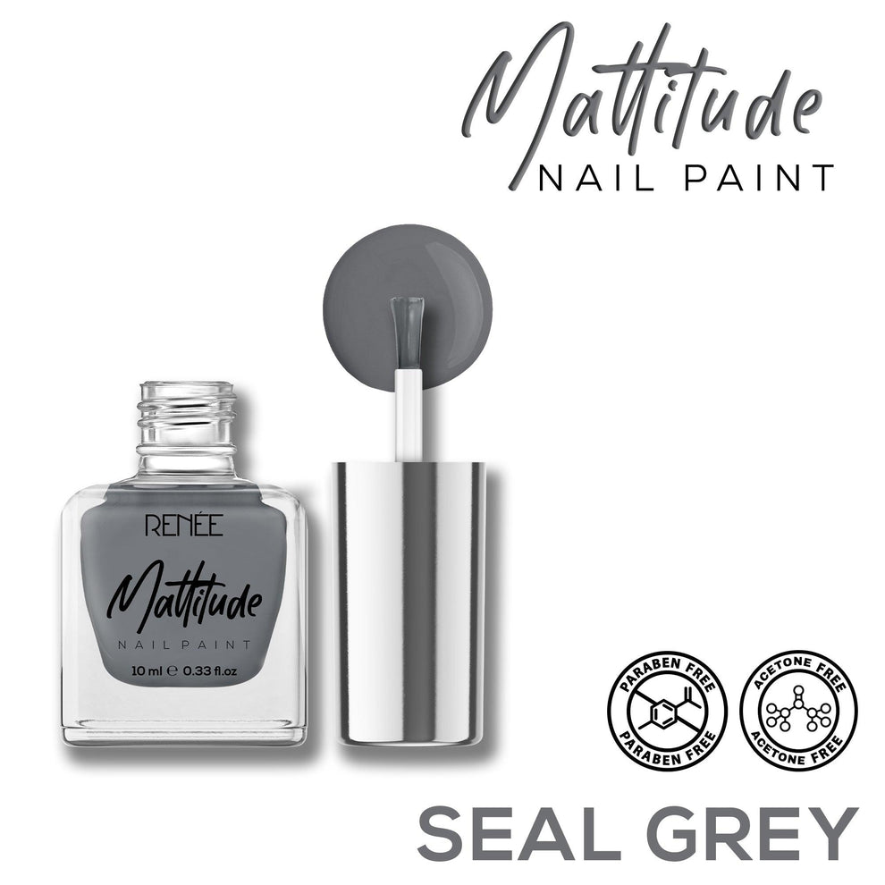 RENEE Mattitude Nail Paint 10ml (02 Seal Grey)