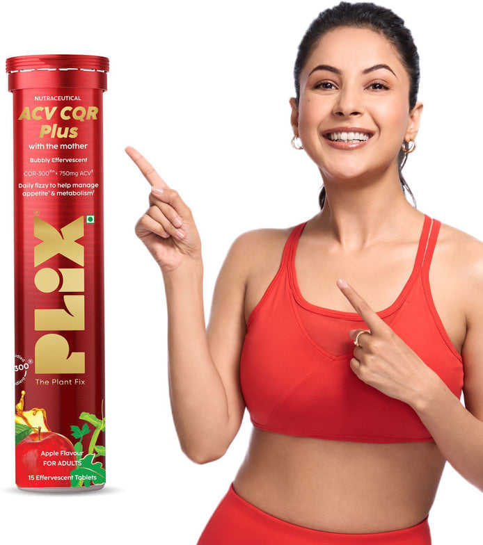 Plix ACV CQR Plus Effervescent for Fat Reduction & Weight Management (15 Tablets)