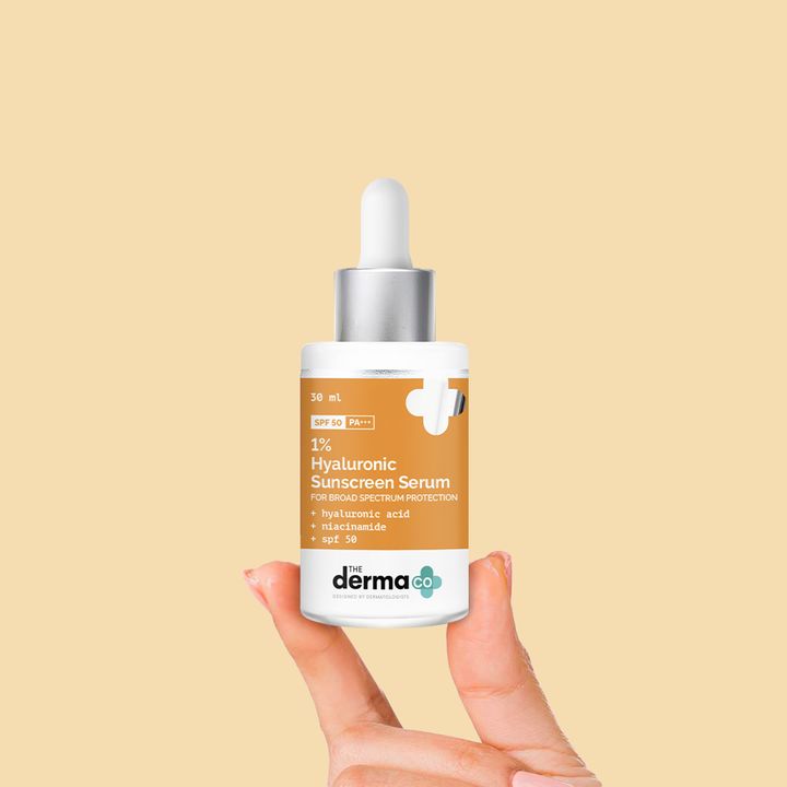 The Derma Co 1% Hyaluronic Acid Sunscreen Serum with SPF 50 & Niacinamide - 30ml
