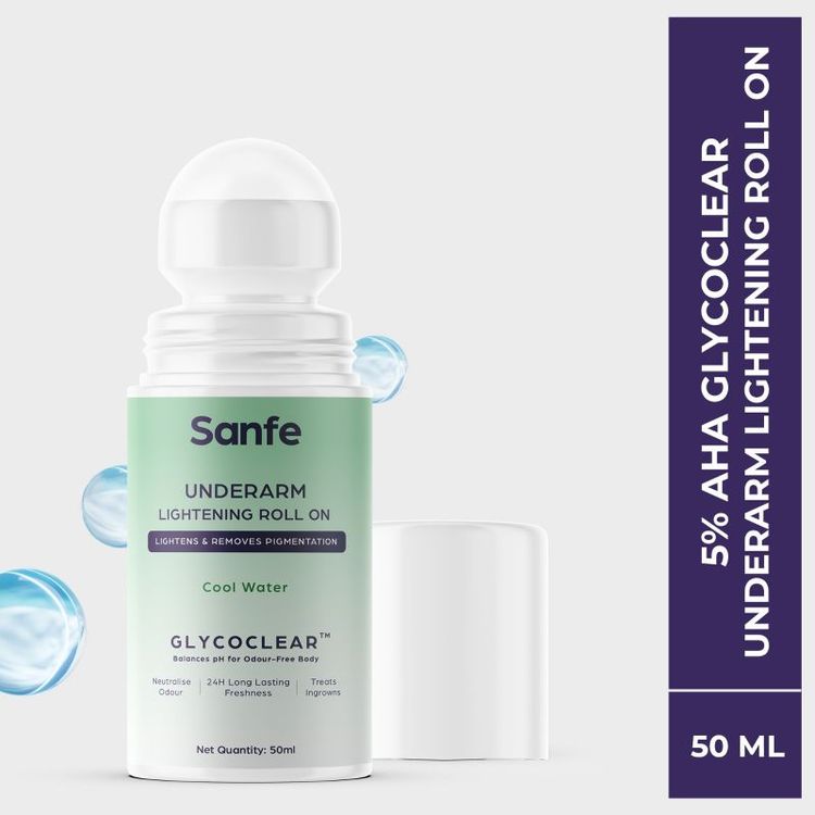 Sanfe Underarm Lightening Roll On With 5% AHA, Glycolic Acid & Salicylic Acid For Women
(50ml)