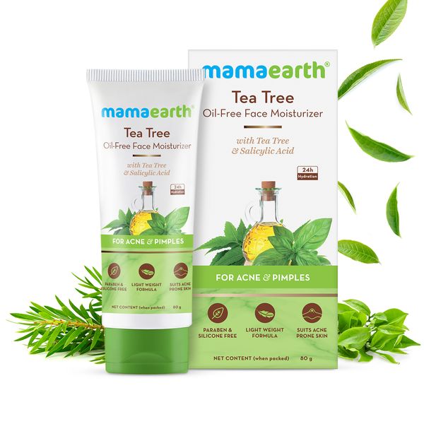 Mamaearth Tea Tree Oil-Free Face Moisturizer with Tea Tree and Salicylic Acid for Acne and Pimples - 80 g