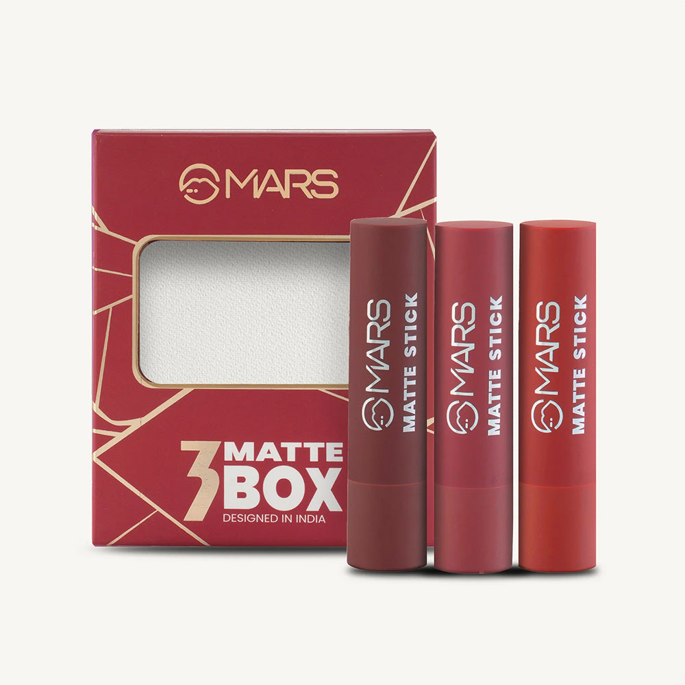 Mars Matte Lipsticks Box | Set of 3 (01 reds and maroons)