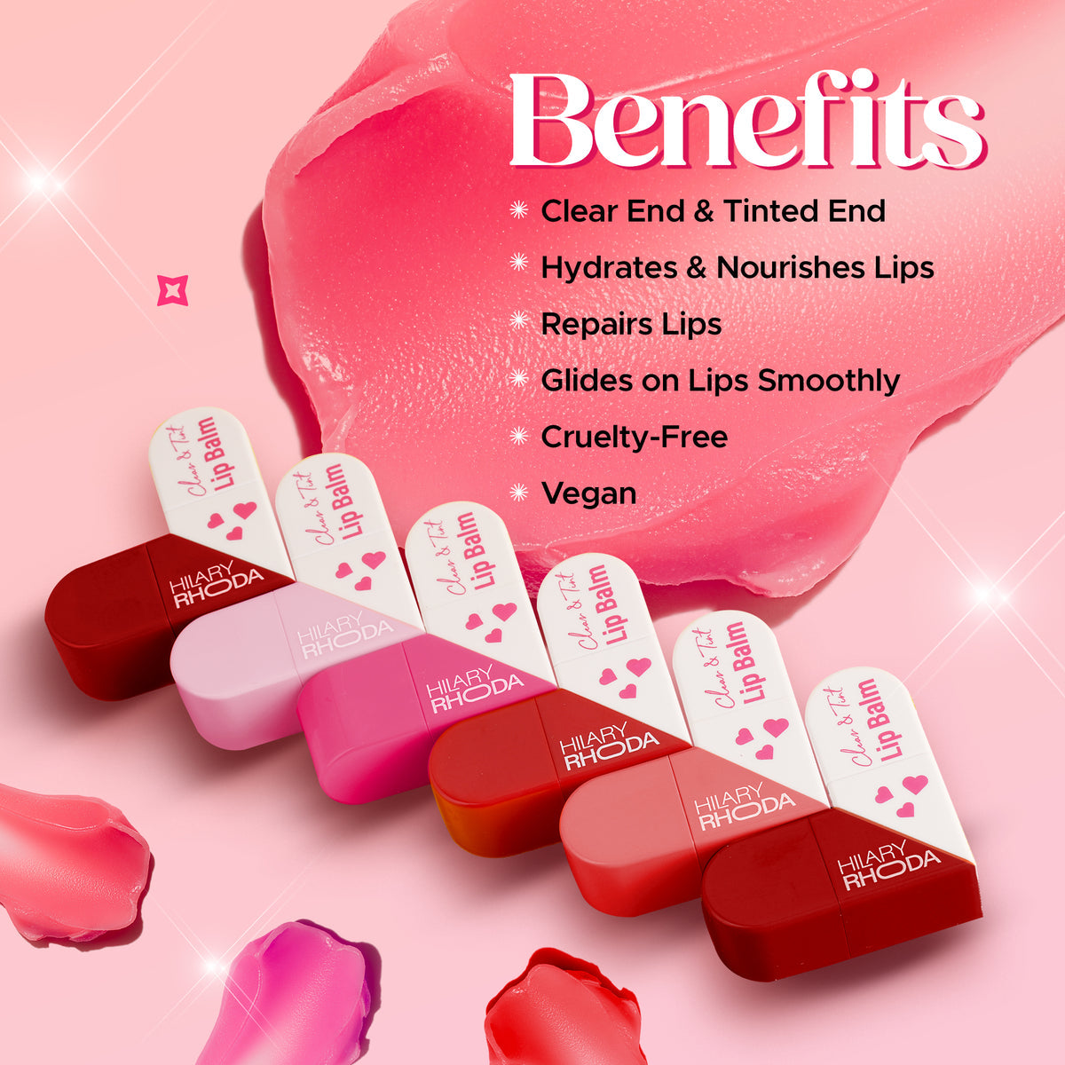 Hilary Rhoda Clear & Tint Lip Balm(Rose Love 01)