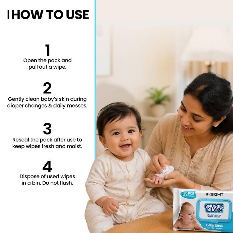 Insight Cosmetics Snuggle Wuggle Baby Wipes (80 Wipes)