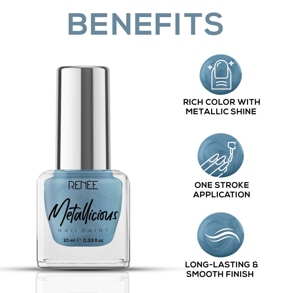 RENEE Metallicious Nail Paint (11 Mermaid Aqua)
