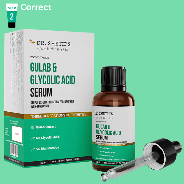 Dr. Sheth's Gulab & Glycolic Acid Serum - 30ml