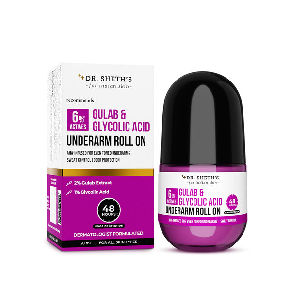 Dr. Sheth's Gulab & Glycolic Acid Underarm Roll On - 50ml