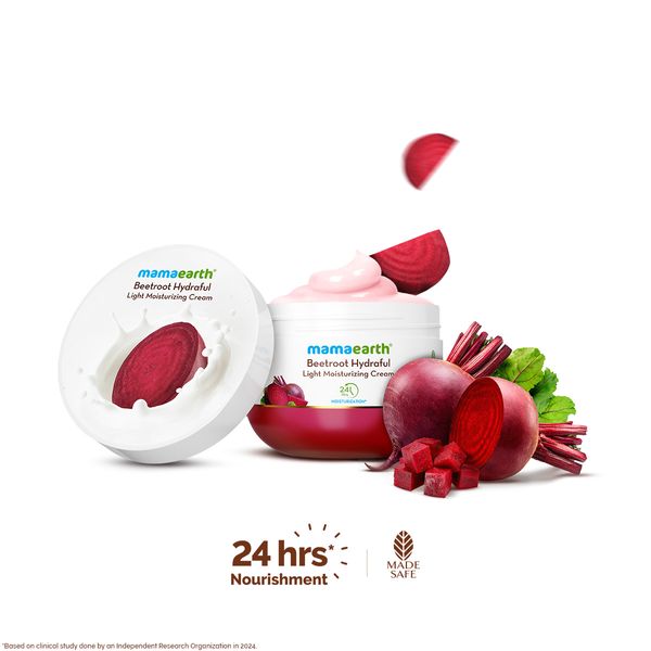 Mamaearth Beetroot Hydraful Moisturizer with Beetroot & Hyaluronic Acid for Natural Pink Glow - 200 g