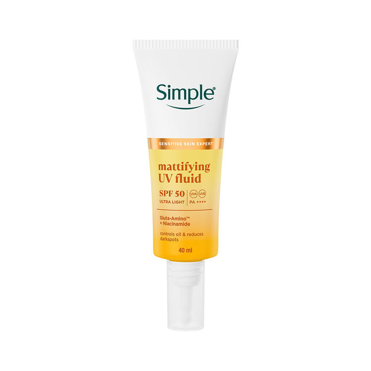 Simple Mattifying UV Fluid SPF 50 PA++++ with Niacinamide Sunscreen For Oily & Sensitive Skin
(40ml)
