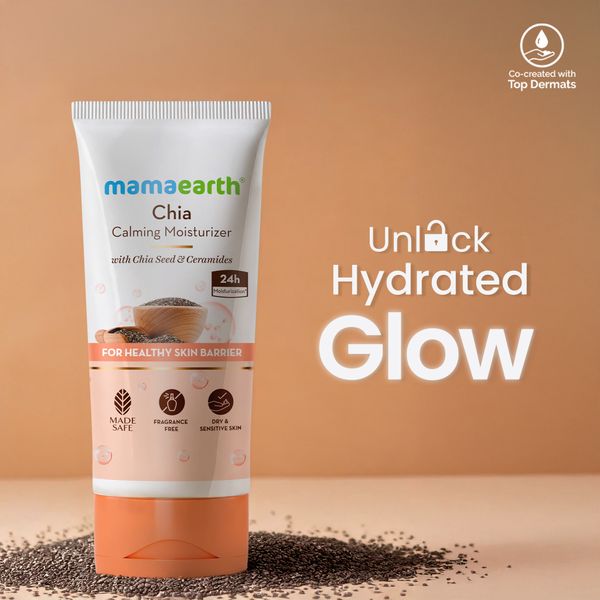 Mamaearth Chia Calming Moisturizer with Chia Seed & Ceramides for Healthy Skin Barrier - 80g