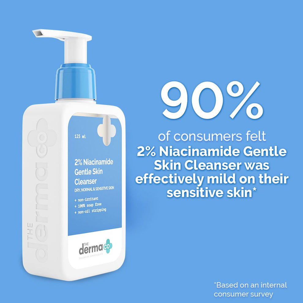 The derma co 2% Niacinamide Gentle Skin Cleanser for Sensitive, Dry & Normal Skin - 125 ml
