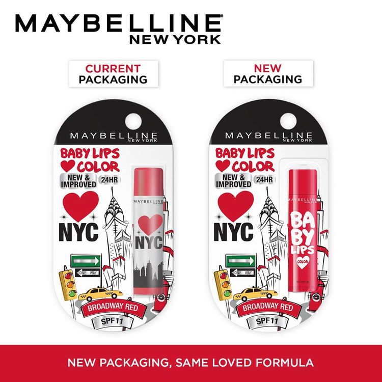 Maybelline Baby Lips Loves NYC Lip Balm with SPF 11 Up to 24H Moisture(Broadway Red)