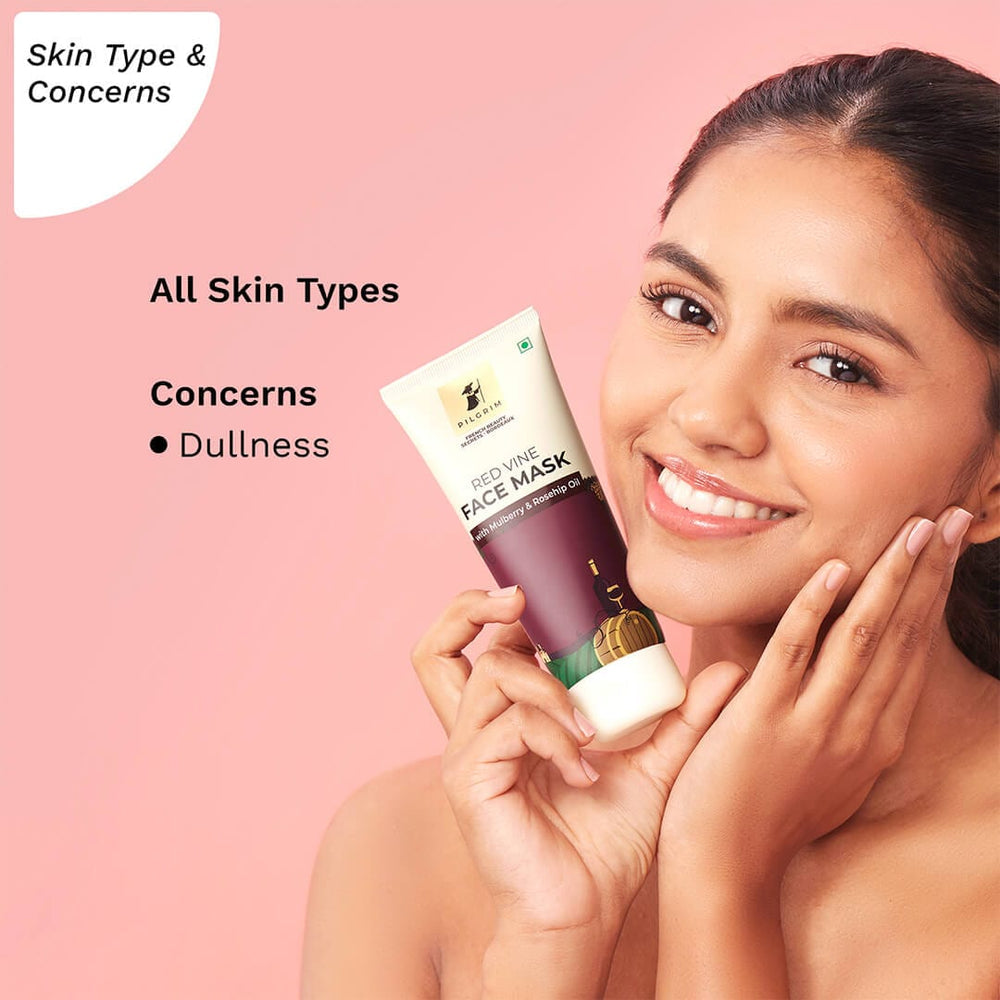 Pilgrim Red Vine Face Mask with Mulberry & Rosehip Oil
For Radiant Glowing Skin