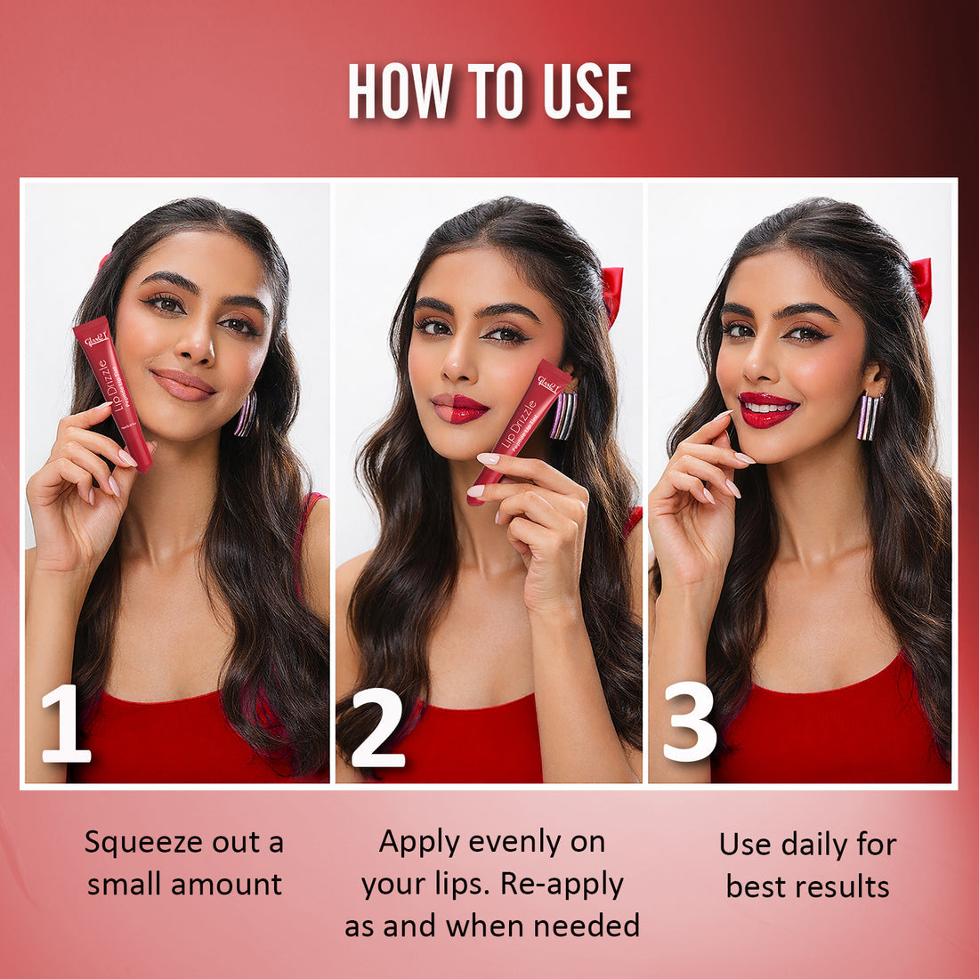 Glam21 Lip Drizzle Peptide Lip Tint (05 Strawberry Sorbet)