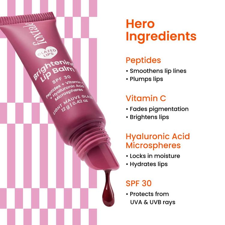 Foxtale Brightening Lip Balm With Peptides, Vitamin C & Hyaluronic Acid - Light Mauve Glaze
(12g)