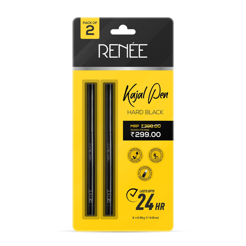 RENEE Hard Black Kajal Pen with Sharpener