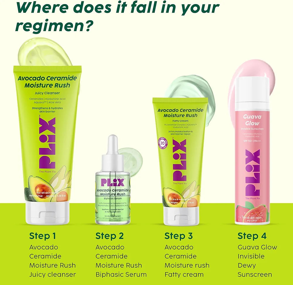Plix Avocado Ceramide Moisture Rush Biphasic Serum for Strengthening Moisture Barrier
