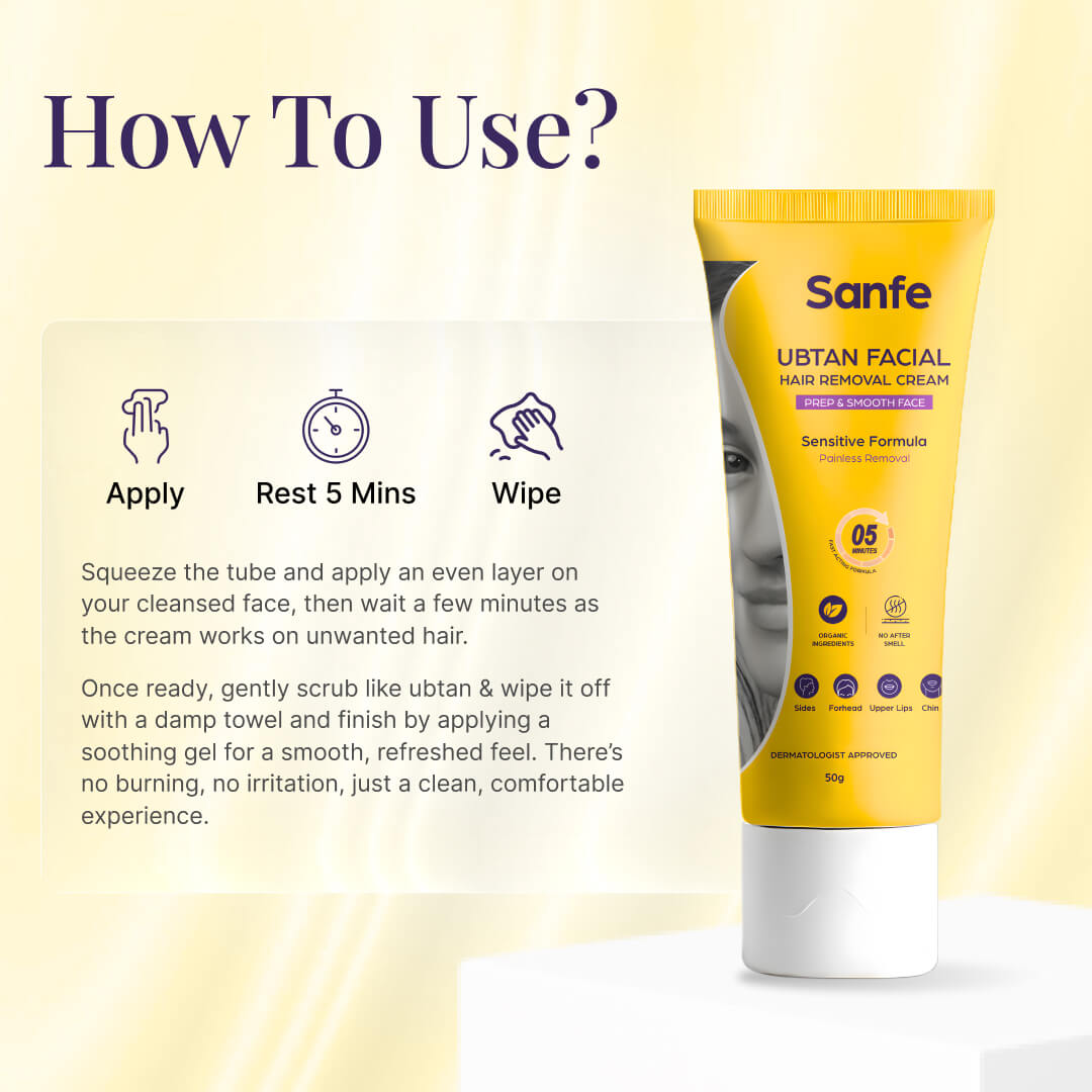Sanfe Ubtan Facial Hair Removal Cream 50g