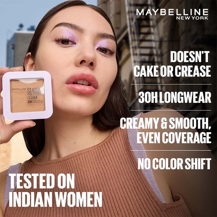Maybelline Super Stay Flex Powder Foundation Compact-30H Full Cover (128)