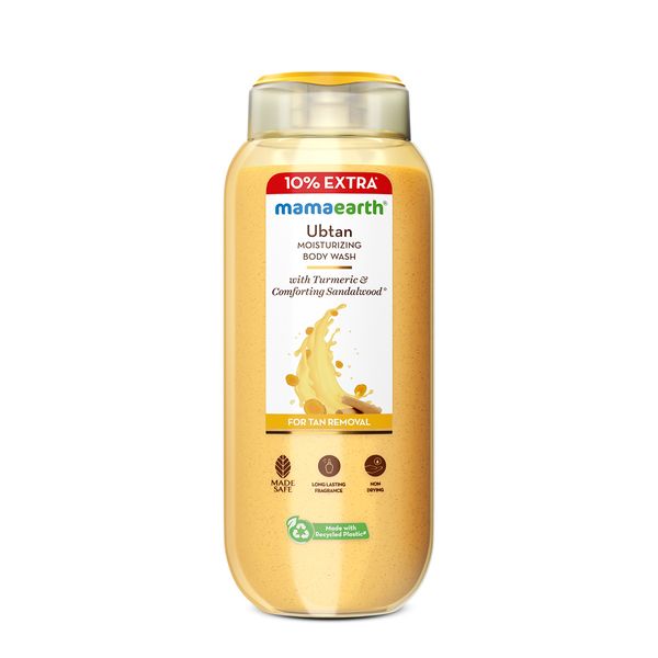 Mamaearth Ubtan Moisturizing Body Wash with Turmeric & Saffron for Tan Removal - 250 ml + 25 ml Extra