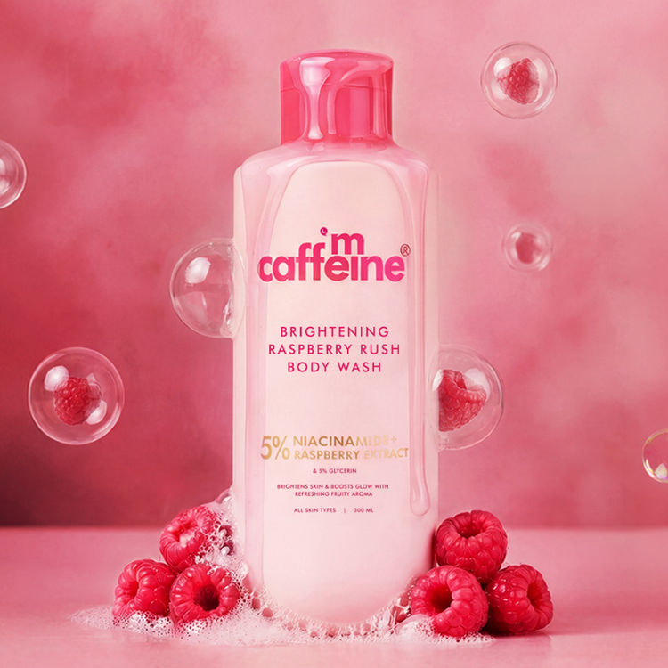 MCaffeine Brightening Body Wash 5% Niacinamide & Raspberry Boosts Glow, 5% Glycerine Softens Skin (300ml)