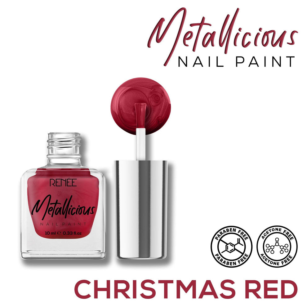 RENEE Metallicious Nail Paint (07 Christmas Red)