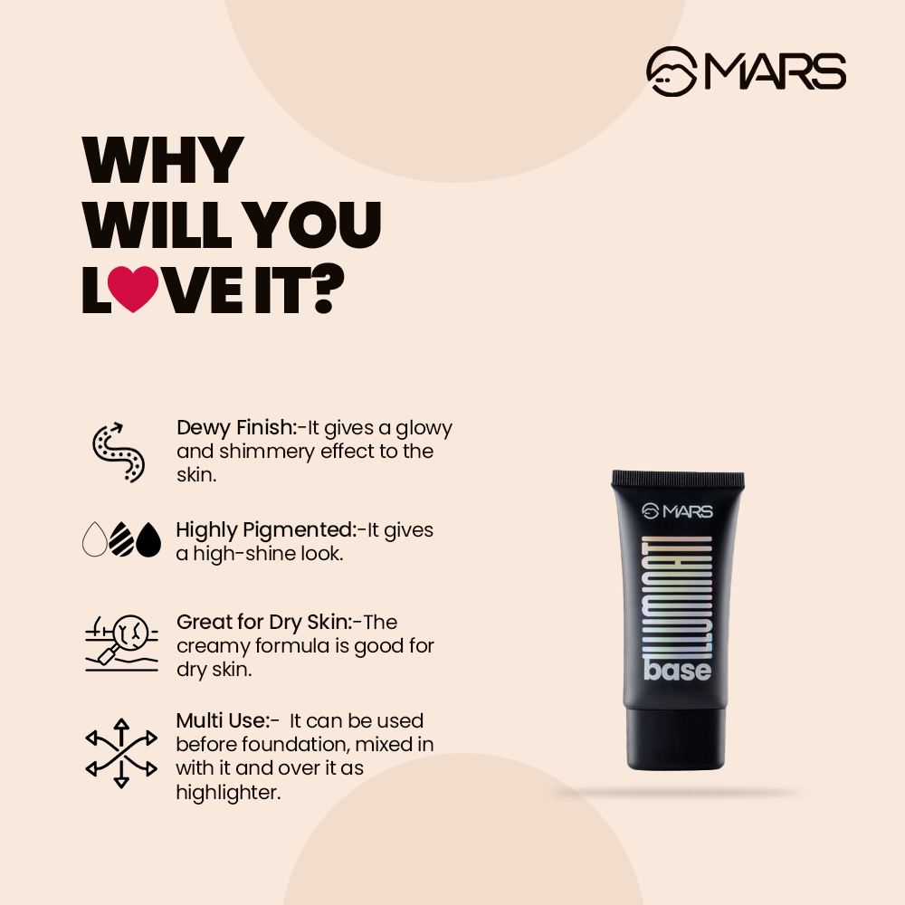 Mars Illuminati Base | Strobe Cream, 45ml (Pink Beam-02)