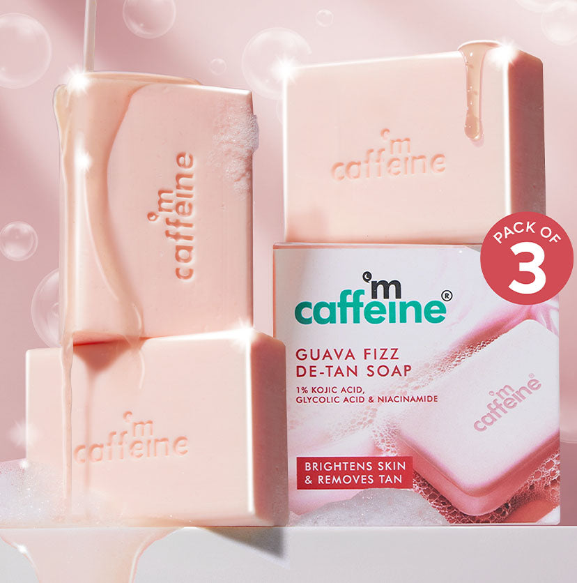 Mcaffeine 1% Kojic Acid & Glutathione Guava Fizz Soap - 300g (3x100g)