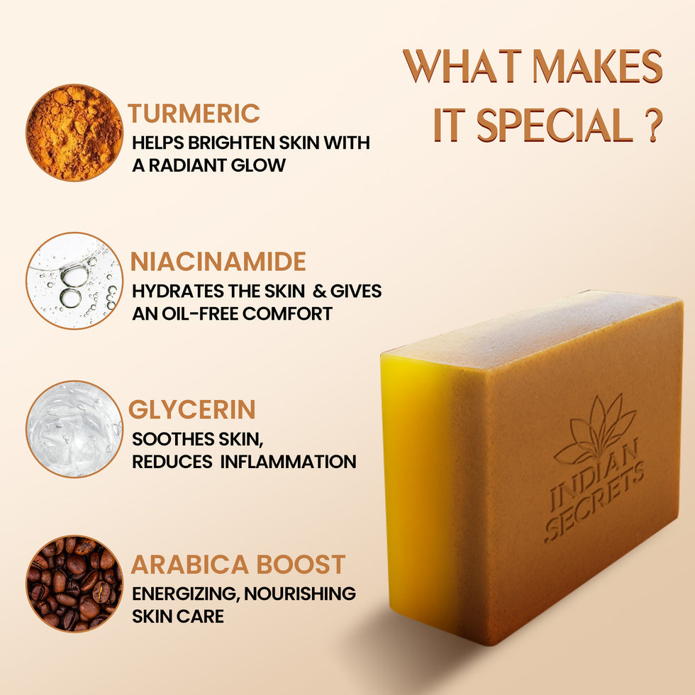 Indian Secrets Scrub Soap Kojic Acid & Saffron Pack of 3